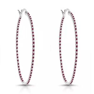 Rachel Glauber
Dazzling Colored Cubic Zirconia Slim Large Hoop Earrings